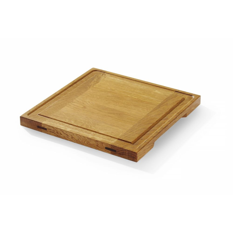 Planche de pr&eacute;sentation carr&eacute;e en ch&ecirc;ne, 270x270x20mm - Hendi