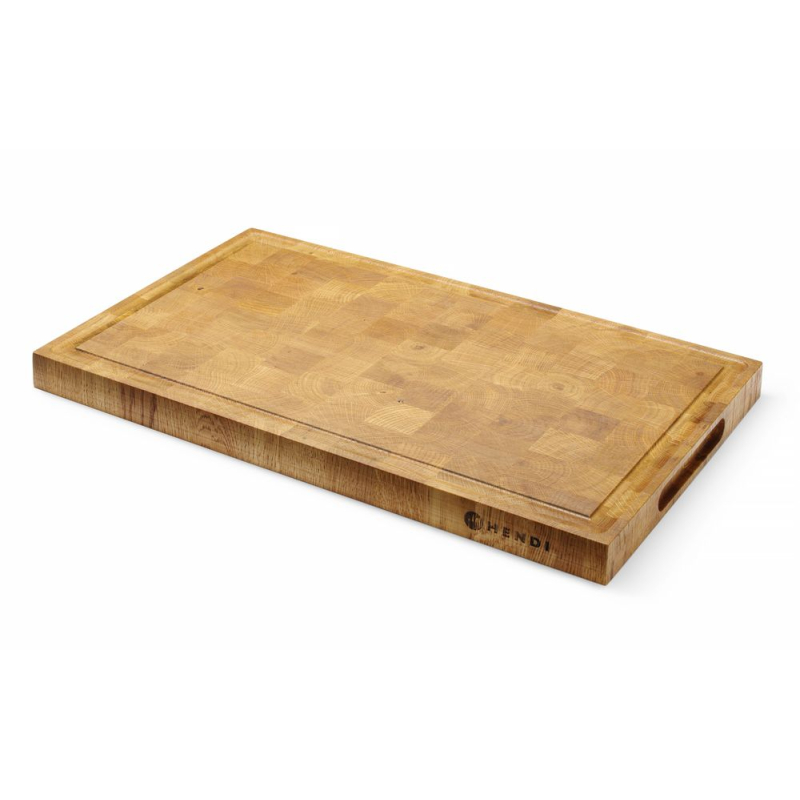 Planche de pr&eacute;sentation en ch&ecirc;ne bois de bout 325x265x30mm - Hendi