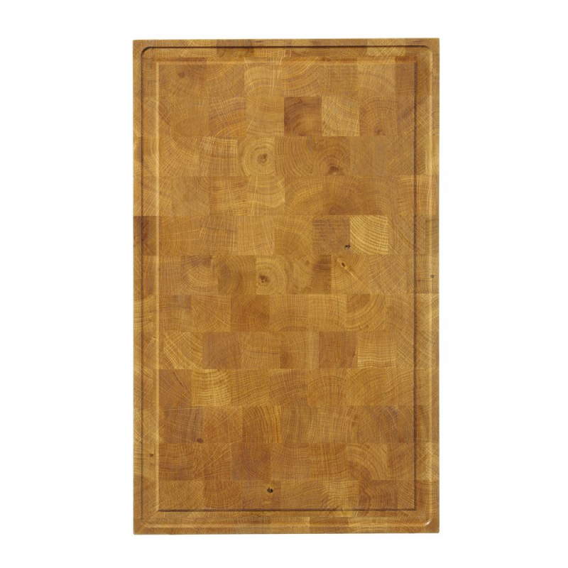 Planche de pr&eacute;sentation en ch&ecirc;ne bois de bout 325x265x30mm - Hendi