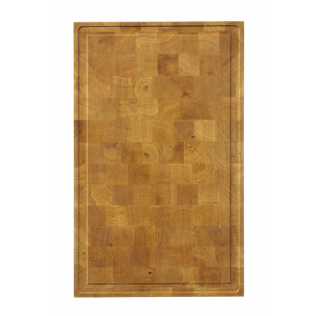 Planche de pr&eacute;sentation en ch&ecirc;ne bois de bout 325x265x30mm - Hendi