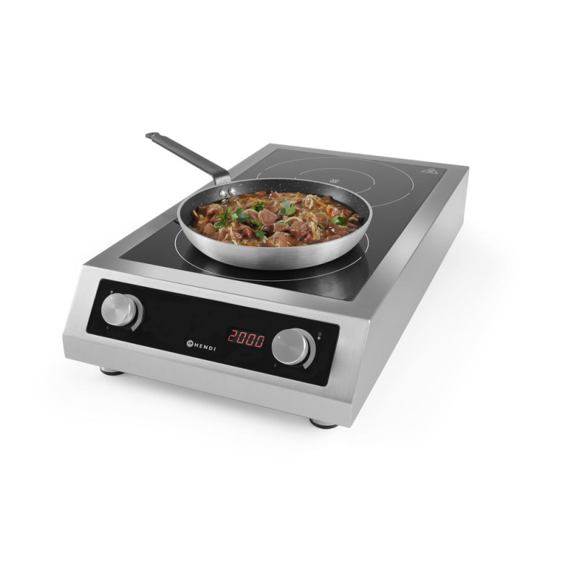 Plaque de Cuisson &agrave; Induction Double Professionnelle Profi Line 7000W 400V - Hendi