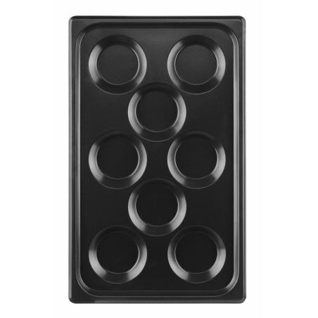 Plaque de cuisson Antiadh&eacute;sive GN 1/1 avec 8 Moules &agrave; &OElig;ufs/Pancakes CONVECTOMAT EGGPLATE - Hendi
