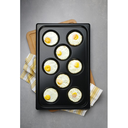 Plaque de cuisson Antiadh&eacute;sive GN 1/1 avec 8 Moules &agrave; &OElig;ufs/Pancakes CONVECTOMAT EGGPLATE - Hendi