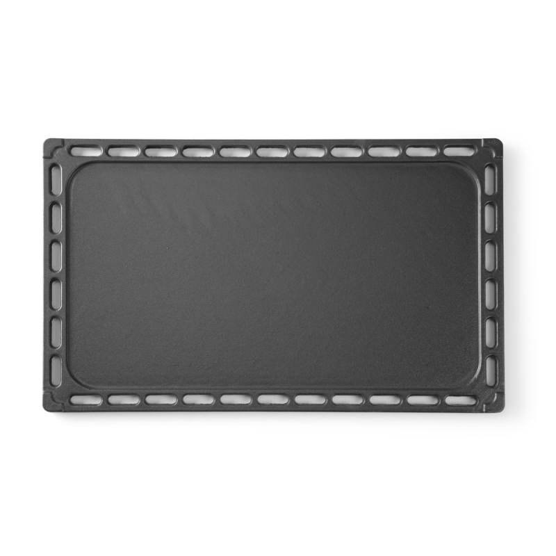 Plaque Gril R&eacute;versible en Fonte GN 1/1 (325x530mm) pour Barbecue Green Fire - Hendi