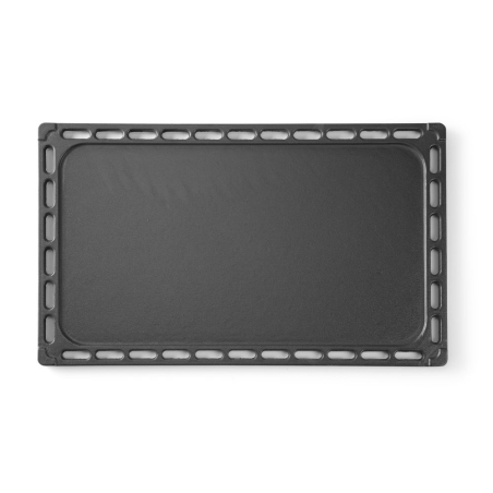 Plaque Gril R&eacute;versible en Fonte GN 1/1 (325x530mm) pour Barbecue Green Fire - Hendi