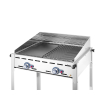 Plaque Gril R&eacute;versible en Fonte GN 1/1 (325x530mm) pour Barbecue Green Fire - Hendi