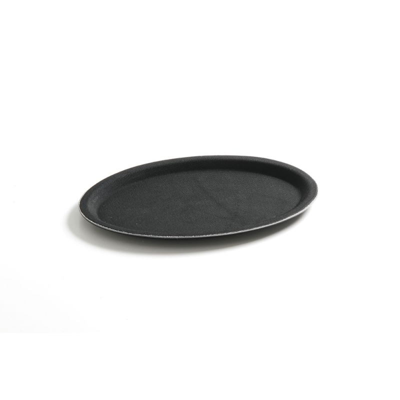 Plateau Antid&eacute;rapant Ovale Noir 160x230mm - Hendi