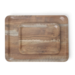 Plateau de Service en M&eacute;lamine Imprim&eacute; Bois, R&eacute;sistant aux Rayures, 240x340mm - Hendi