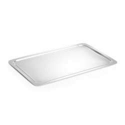 Plateau de service GN 1/1 inox bord lisse, lavable au lave-vaisselle - Hendi