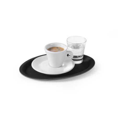 Plateau de service ovale antid&eacute;rapant noir 290x210mm - Hendi