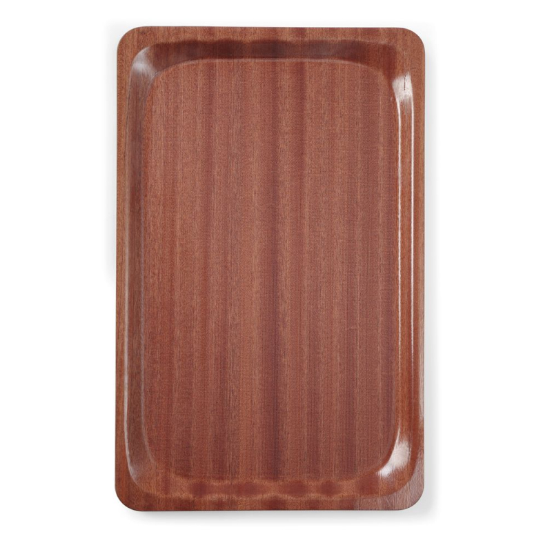 Plateau de Service Rectangulaire Antid&eacute;rapant Stratifi&eacute; Acajou GN 1/1 530x325mm - Hendi