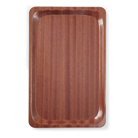 Plateau de Service Rectangulaire Antid&eacute;rapant Stratifi&eacute; Acajou GN 1/1 530x325mm - Hendi