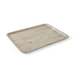 Plateau de service rectangulaire en m&eacute;lamine imprim&eacute; bois clair - Hendi