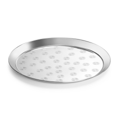 Plateau de Service Rond Inox Bross&eacute; &Oslash;400mm - Hendi