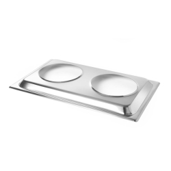 Plateau support inox GN 1/1 pour 2 bacs bain-marie 530x325x30mm - Hendi
