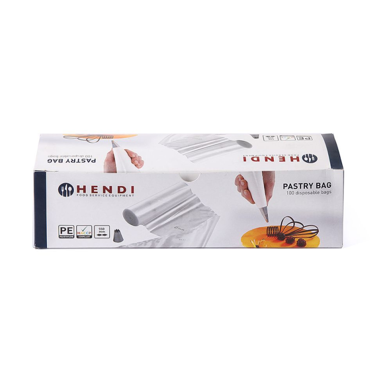 Poches &agrave; douille p&acirc;tissi&egrave;re transparentes jetables 445x220mm, rouleau 100 unit&eacute;s - Hendi