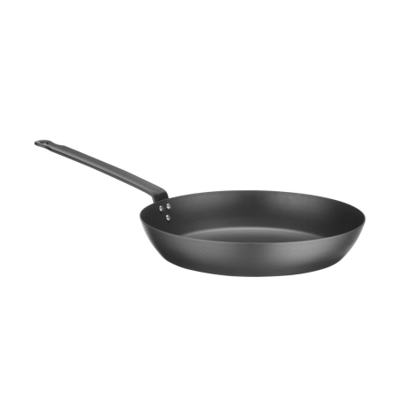 Po&ecirc;le &agrave; frire anti-adh&eacute;sive en acier au carbone, manche ergonomique, four 220&deg;C - Hendi