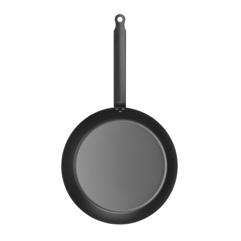 Po&ecirc;le &agrave; frire anti-adh&eacute;sive en acier au carbone, manche ergonomique, four 220&deg;C - Hendi