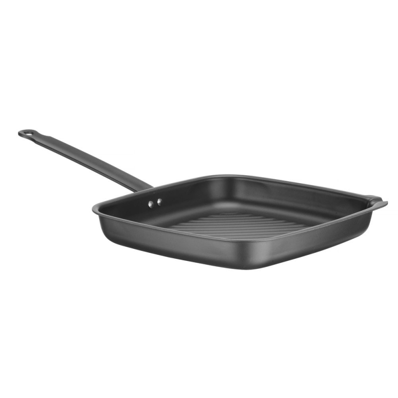 Po&ecirc;le &agrave; griller carr&eacute;e professionnelle, 480x282x(H)80mm, acier au carbone, bec verseur, four 220&deg;C - Hendi