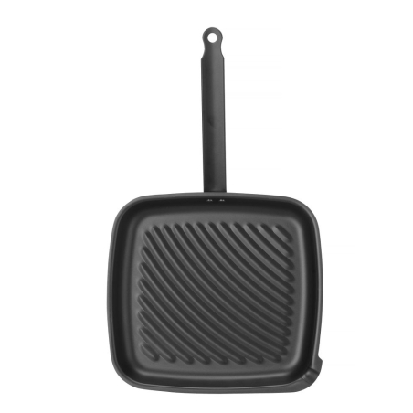 Po&ecirc;le &agrave; griller carr&eacute;e professionnelle, 480x282x(H)80mm, acier au carbone, bec verseur, four 220&deg;C - Hendi