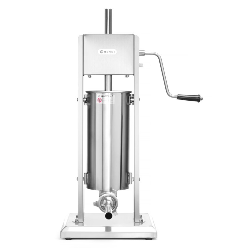 Poussoir &agrave; Saucisses Professionnel Inox 5L, Double Vitesse, 4 Entonnoirs - Hendi