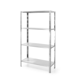 Rack de Stockage Professionnel Inox Viss&eacute; 4 &Eacute;tag&egrave;res Pleines Kitchen Line 1000x400x1800mm - Hendi
