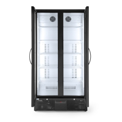 R&eacute;frig&eacute;rateur Arri&egrave;re de Bar Double Porte 384L Noir, Arktic - Hendi