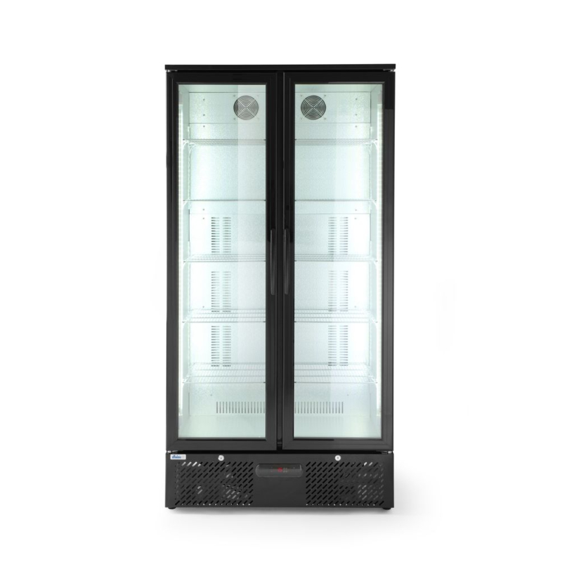 R&eacute;frig&eacute;rateur Arri&egrave;re de Bar Double Porte 384L Noir, Arktic - Hendi