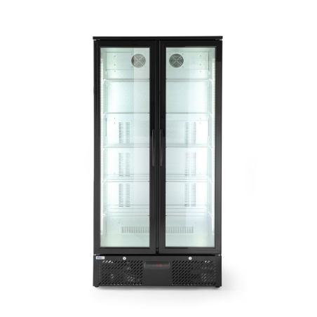 R&eacute;frig&eacute;rateur Arri&egrave;re de Bar Double Porte 384L Noir, Arktic - Hendi
