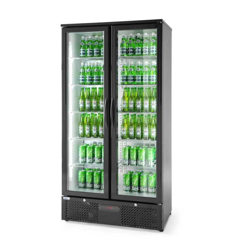 R&eacute;frig&eacute;rateur Arri&egrave;re de Bar Double Porte 384L Noir, Arktic - Hendi