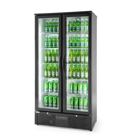 R&eacute;frig&eacute;rateur Arri&egrave;re de Bar Double Porte 384L Noir, Arktic - Hendi