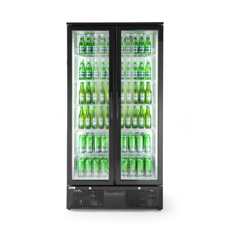 R&eacute;frig&eacute;rateur Arri&egrave;re de Bar Double Porte 384L Noir, Arktic - Hendi