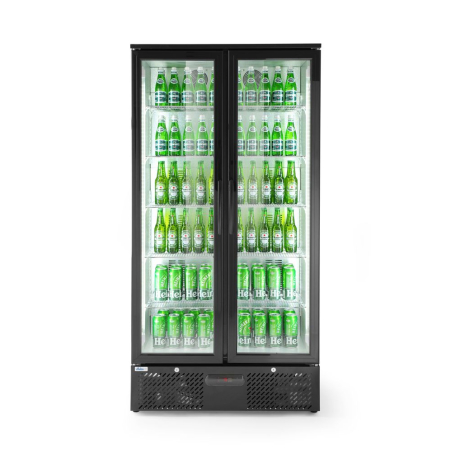 R&eacute;frig&eacute;rateur Arri&egrave;re de Bar Double Porte 384L Noir, Arktic - Hendi