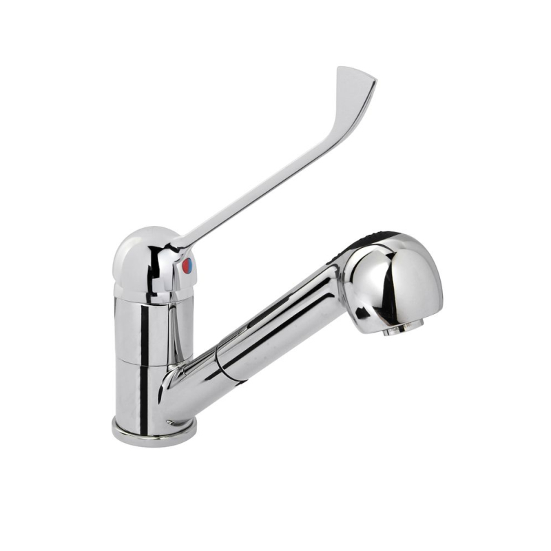 Robinet douchette professionnel monocommande en acier inoxydable, bec rotatif - Hendi