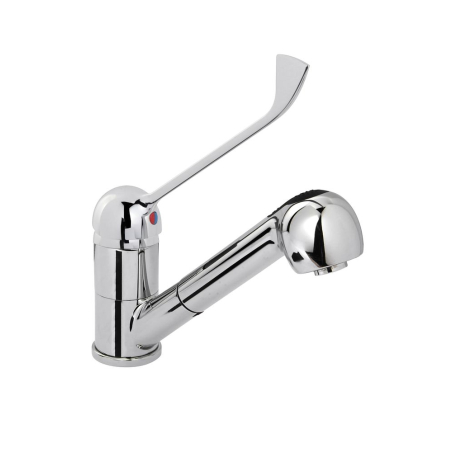 Robinet douchette professionnel monocommande en acier inoxydable, bec rotatif - Hendi