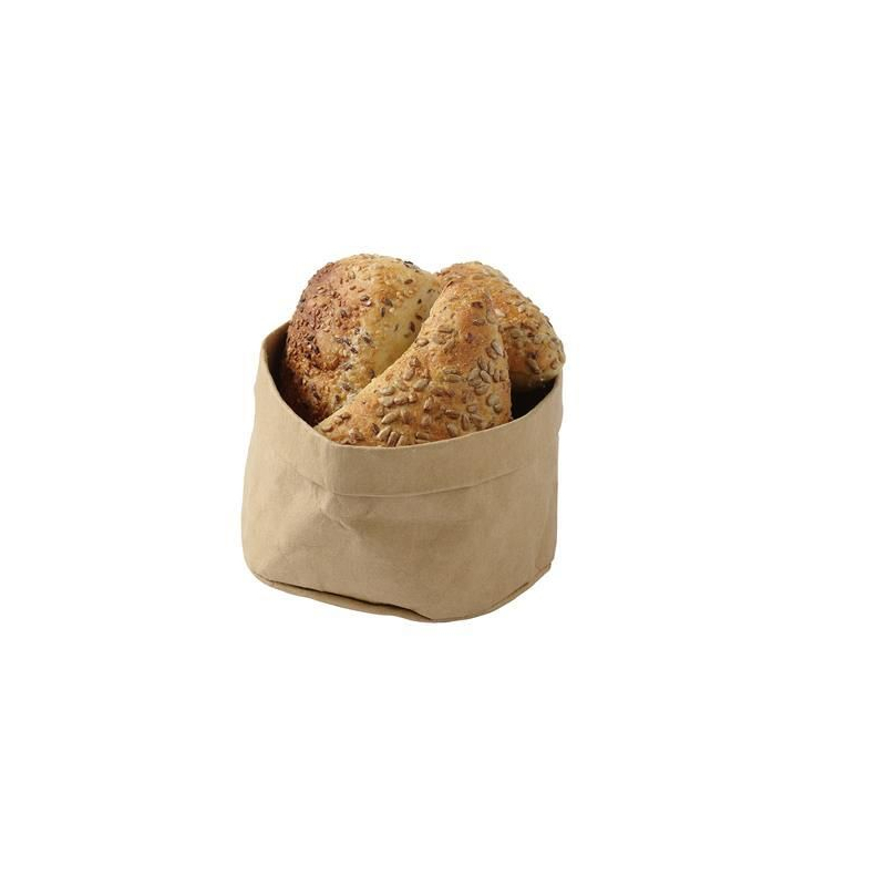 Sac en Papier Kraft Lavable Alimentaire Beige 170x170x150mm - Hendi
