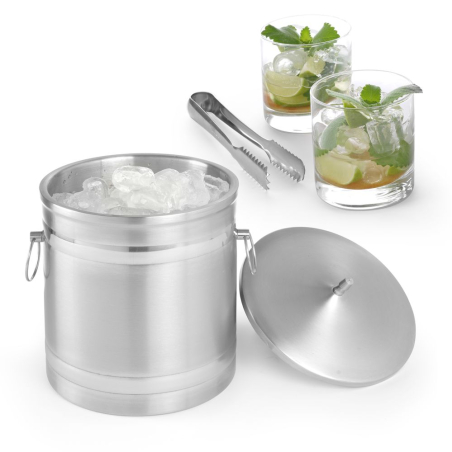 Seau &agrave; gla&ccedil;ons BarUp, double paroi, 5L, Argent - Hendi