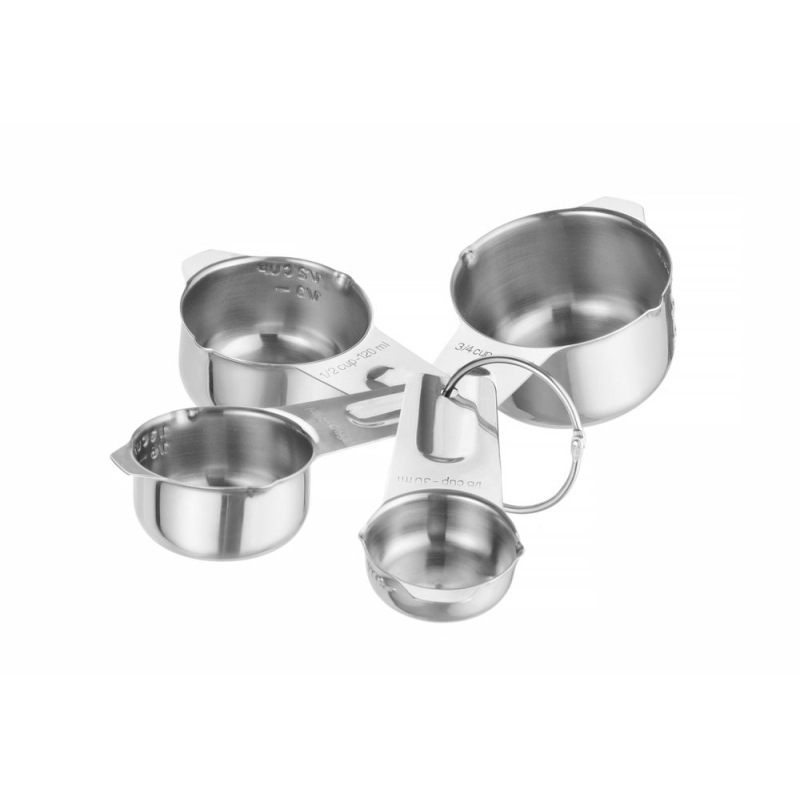 Set de 4 Dosettes/Cuill&egrave;res Mesureuses en Inox 30-180ml pour Cuisine - Hendi