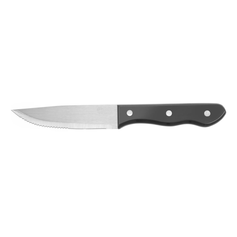 Set de 6 Couteaux &agrave; Steak XL Profi Line Noir, 250mm, Acier Inoxydable et Manche ABS - Hendi