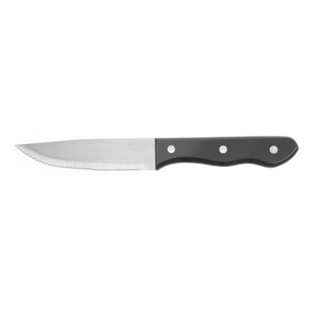 Set de 6 Couteaux &agrave; Steak XL Profi Line Noir, 250mm, Acier Inoxydable et Manche ABS - Hendi