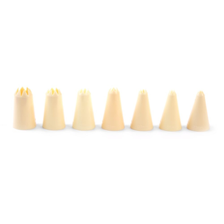 Set de 7 Douilles Dentel&eacute;es Inoxydables - &Oslash; 3-15 mm - P&acirc;tisserie Professionnelle - Hendi