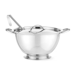 Soupi&egrave;re 2,7L Acier Inoxydable &Oslash;270mm avec Couvercle et Cuill&egrave;re de Service - Hendi