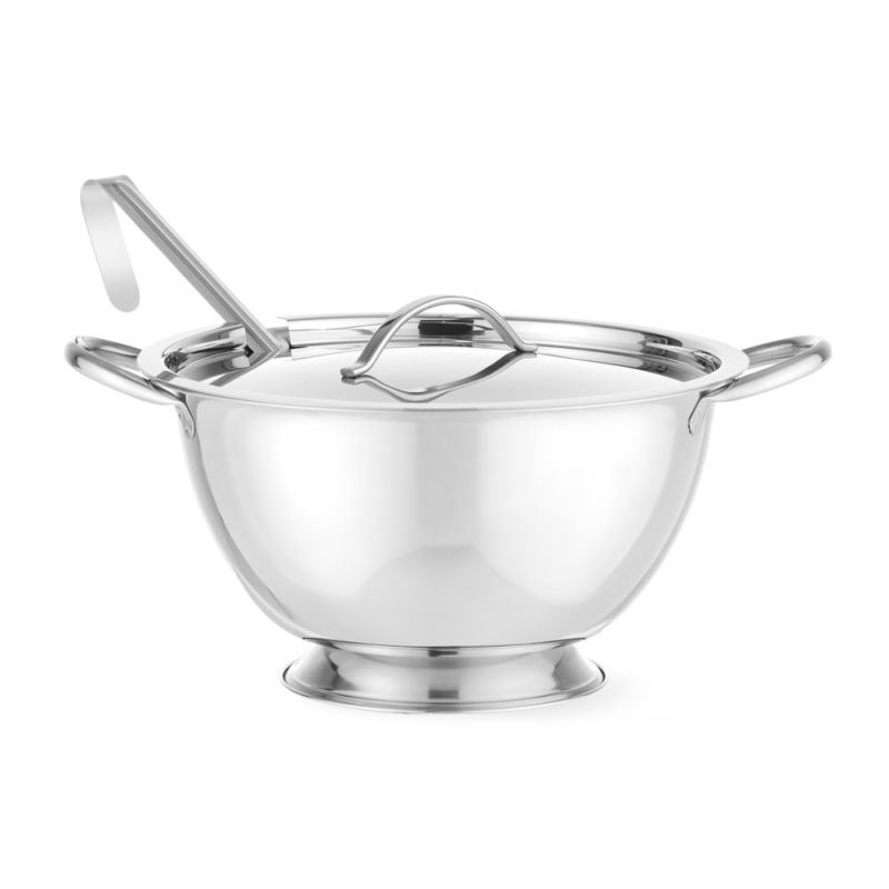 Soupi&egrave;re 2,7L Acier Inoxydable &Oslash;270mm avec Couvercle et Cuill&egrave;re de Service - Hendi