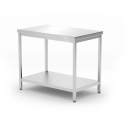 Table de travail centrale professionnelle inox avec &eacute;tag&egrave;re Profi Line 1000x600x850 mm - Hendi