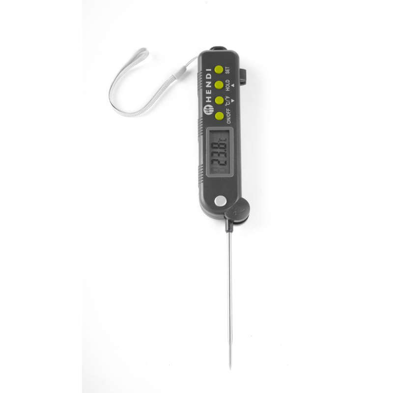 Thermom&egrave;tre de cuisine num&eacute;rique professionnel, Sonde repliable en inox, -50&deg;C &agrave; 300&deg;C - Hendi