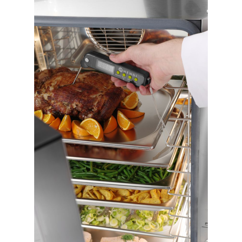 Thermom&egrave;tre de cuisine num&eacute;rique professionnel, Sonde repliable en inox, -50&deg;C &agrave; 300&deg;C - Hendi