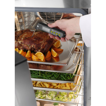 Thermom&egrave;tre de cuisine num&eacute;rique professionnel, Sonde repliable en inox, -50&deg;C &agrave; 300&deg;C - Hendi