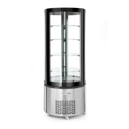 Vitrine de pr&eacute;sentation r&eacute;frig&eacute;r&eacute;e ronde p&acirc;tisserie, 360L, 0-6&deg;C - Hendi