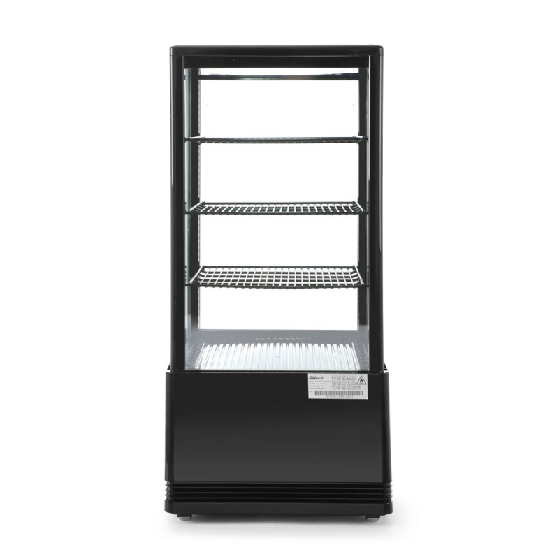 Vitrine de table r&eacute;frig&eacute;r&eacute;e 78L noire, 444x397x(H)940mm, 2/6&deg;C - Hendi