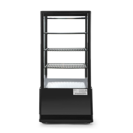Vitrine de table r&eacute;frig&eacute;r&eacute;e 78L noire, 444x397x(H)940mm, 2/6&deg;C - Hendi
